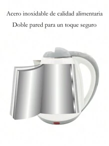 Tetera electrica, Hervidor de Agua Eléctrico, Tetera Eléctrica, Jarra Inalámbrica, 2 Litros, 1000 W, Acero Inoxidable, Resistente, Hierve agua en minutos, Base removible, - Blanco - Ver 9