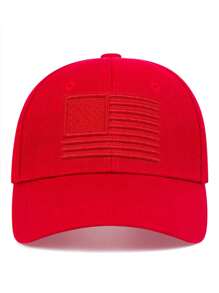 1pc Men American Flag Embroidered Baseball Cap, Adjustable Casual Hat, Spring Autumn