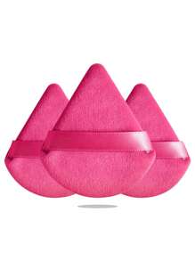 24pcs/15pcs/8pcs/3pcs Triangle Flocking Makeup Sponges, Soft Fluffy Texture, Suitable For Face & Body Powder Puff, Mixed Makeup Beauty Tools