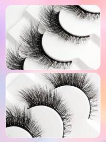 Asiteo 7 Pairs Cat Eye End Eye Elongated Fake Eyelashes, Reusable Soft Lashes High-Quality False Lashes For Everyday Use - 黑色 - 查看 6