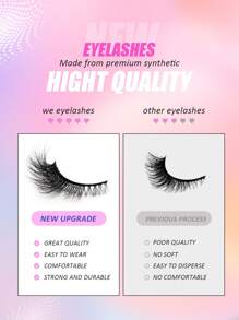 Asiteo 7 Pairs Cat Eye End Eye Elongated Fake Eyelashes, Reusable Soft Lashes High-Quality False Lashes For Everyday Use - 黑色 - 查看 5