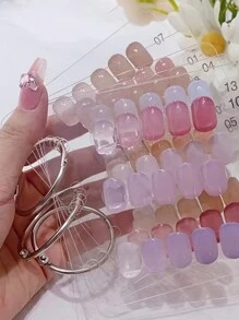 5pcs Acrylic Nail Art Sample Book With Detachable Pages, Nail Polish Color Chart & Nail Tip Display Board - Clear - View 1