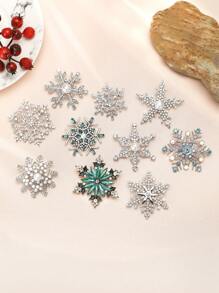 Christmas Rhinestone Snowflake Brooches For Women Unisex Beautiful Pins Multi-Color Available Casual Party Accessories Gifts