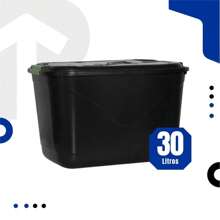 30L Organizer Box With Lid And Lock Large Container Basket For Toys, Multipurpose Tools - màu đen - Xem 2
