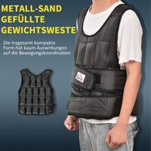 HOMCOM 30 kg Gewichtsweste Trainingsweste mit 35 Gewichtssäcke Verstellbar Krafttraining Fitness Oxford Metall Schwarz 60 x 50 cm - Schwarz - Übersicht 7