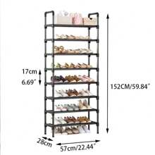 8 ripiani portascarpe, scaffale di stoccaggio in tubi metallici, portascarpe multifunzionale, facile da montare, porta scarpe per corridoio, camera da letto, ingresso, soggiorno, forniture per l'organizzazione e lo stoccaggio domestico, organizer per scarpe in tessuto, requisiti per la casa accogliente