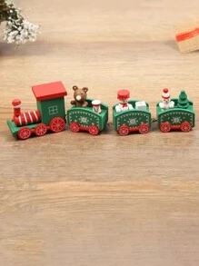 一件造型奇趣的木制火车装饰品 - 可爱的展示柜摆件、餐桌中心装饰、家居装饰、送给亲朋好友的手工木制礼物、家居DIY工艺品、无需用电装饰。注意:纯手工制品,部分细节与图片略有差异。 - 彩色 - 查看 17