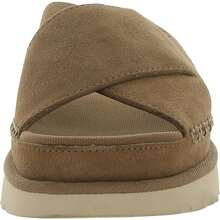 UGG Goldenstar Womens Leather Slip On Platform Sandals - Black - View 5