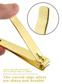 1pc Gold Stainless Steel Nail Clipper, Travel-Friendly And Suitable For Gift Or Self-Use