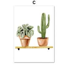 1 pezzo Quadro murale in tela con motivo di piante verdi, cactus, tigre, pianta, monstera, cartellone e stampe da parete, quadri per decorazione del soggiorno senza cornice - Multicolore - Visualizzare 39