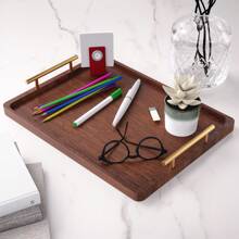 1 szt. Taca bambusowa z uchwytami, taca śniadaniowa, duże drewniane tace do jedzenia, pracy, przechowywania, używana w kuchni, salonie, sypialni