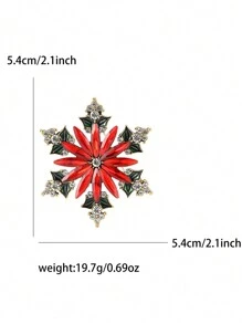 Christmas Rhinestone Snowflake Brooches For Women Unisex Beautiful Pins Multi-Color Available Casual Party Accessories Gifts