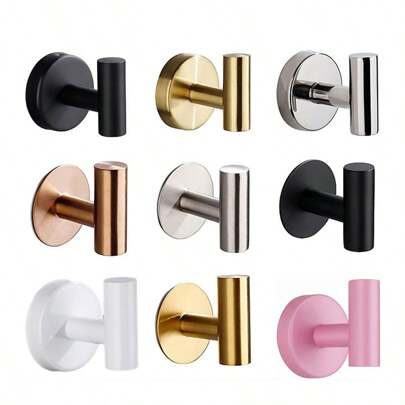 1 件现代不锈钢浴室挂钩、衣架、无需钻孔、防水防锈、时尚壁挂式毛巾和浴巾架、浴室配件、房间装饰