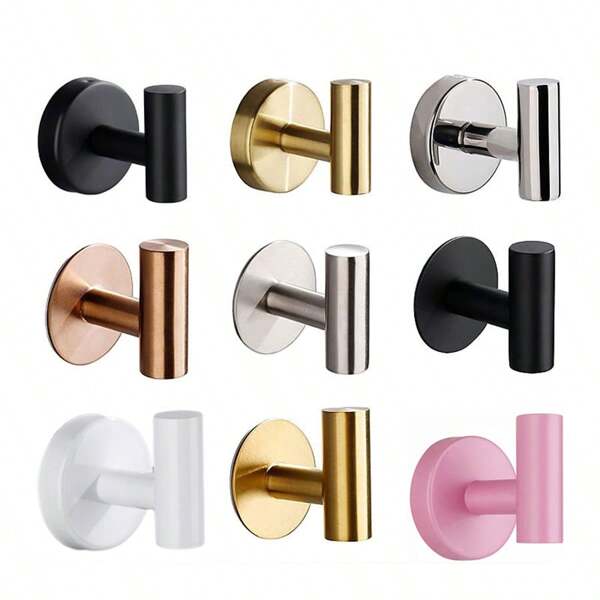 1pc Modern Stainless Steel Bathroom Hook, Clothes Hanger, No Drilling Required, Waterproof & Rustproof, Stylish Wall Mount Towel And Loofah Holder, Bathroom Accessories, Room Decor