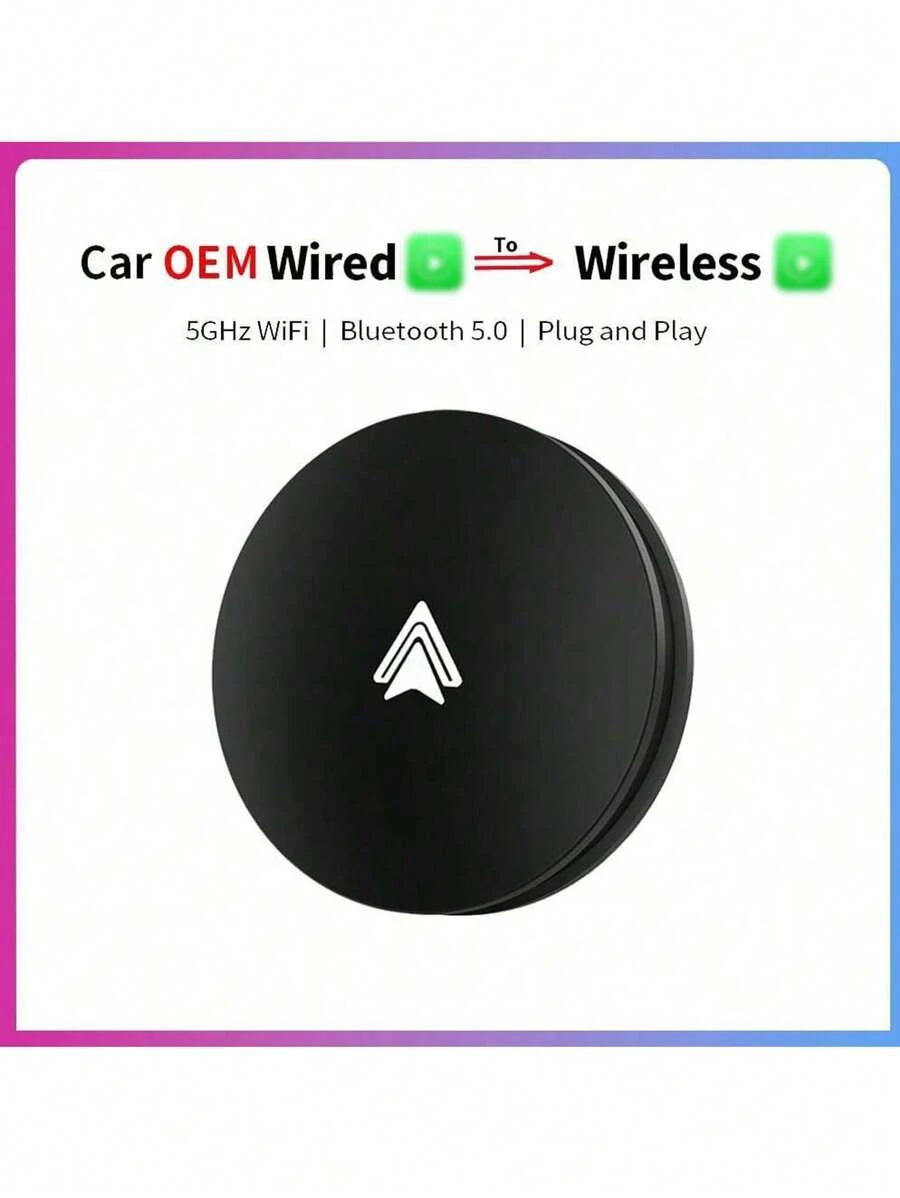 1pc Black Wireless Android Auto Box, Wired To Wireless Android Auto System Connecter - Black - View 1