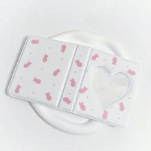 1 pezzo Album fotografico rettangolare adorabile con motivi animali, portafoto a forma di cartone animato di 3 pollici con copertina dipinta, con portacarte in plastica PP - regalo perfetto a tema K-pop per la Festa della Mamma, Capodanno, Pasqua, forniture scolastiche, ritorno a scuola