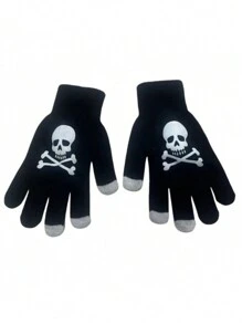 1 双冬季保暖触屏手套男士无指表演舞蹈爪形骷髅手套 - 彩色 - 查看 5