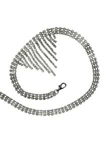 Women's Belt With Rhinestones And Ruffles Casual Outings BBH-T73 - Bạc - Xem 2