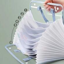 A4 Organizer Portable Document Bag: Waterproof, Transparent, Multi-Layer Compartment, Creative Design, Back To School School Supplies - Portable Information Storage Bag