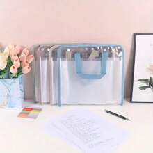 A4 Organizer Portable Document Bag: Waterproof, Transparent, Multi-Layer Compartment, Creative Design, Back To School School Supplies - Portable Information Storage Bag