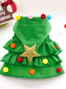 1pc Pet Cloak Christmas Doggy Costume Accessories, Autumn/Winter Pet Poncho Outfits
