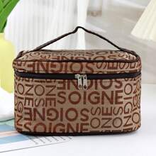 1 túi đựng đồ trang điểm có chữ, túi đựng đồ cầm tay nhẹ có thể gấp lại, túi đựng mỹ phẩm, túi đựng đồ vệ sinh cá nhân du lịch chống thấm nước dung tích lớn cho phòng ngủ, phòng khách, bàn trang điểm - Nhiều màu - Xem 9