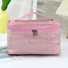 1 túi đựng đồ trang điểm có chữ, túi đựng đồ cầm tay nhẹ có thể gấp lại, túi đựng mỹ phẩm, túi đựng đồ vệ sinh cá nhân du lịch chống thấm nước dung tích lớn cho phòng ngủ, phòng khách, bàn trang điểm - Nhiều màu - Xem 8