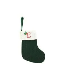 1 pièce Bas de Noël tricoté avec lettres, rouge, blanc et vert 3 couleurs, comprend 26 lettres anglaises. Peut être utilisé comme décoration de fête à la maison, ornement à accrocher au sapin de Noël ou au chevet, petit cadeau pour fête des fêtes, décoration d'Halloween - Multicolore - Voir 44
