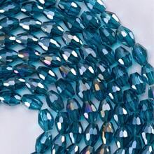 孔雀蓝玻璃珠，66 颗刻面水滴形水晶隔珠，适用于珠宝制作、DIY 时尚手链项链工艺用品 - 4*6米珠 - 查看 2