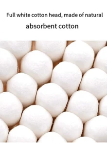 10 paquets de 100 pièces de tampons de nettoyage à double extrémité, bâtonnets en bois, boules-cotons de maquillage, boules, cure-oreilles