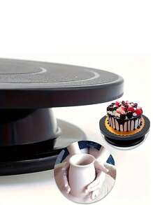 1 pieza Soporte giratorio para tartas de Navidad, soporte para tartas de cumpleaños y exhibidor giratorio de postres, plataforma giratoria para tartas para fiestas de cumpleaños, recepciones de bodas, restaurantes, pastelerías, tiendas de repostería, soporte para tartas y herramientas de hornear - Multicolor - Ver 2