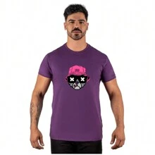 T-Shirt Bear T-Shirt Streetwear Skate Skater Hip Hop Shirt Blouse Unisex Men Women 100% Cotton Top Premium Streetwear New Release Fast Shipping Various Colors!! Plus Size - Màu tím - Xem 2