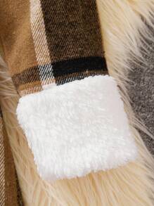 Tween Girl 2pcs/Set Older Casual Fashion Retro Bi-Color Plaid Collar Dress & Hat, Autumn/Winter - Multicolor - View 4