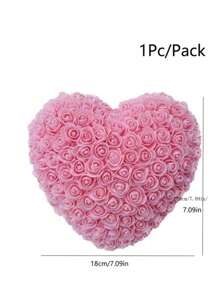 1 枝 18 厘米可爱浪漫心形永生玫瑰花，适合送给妈妈、朋友、生日、周年纪念日、情人节 - 18cm玫瑰花愛心 - 查看 1