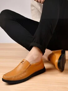 Zapatos casuales de hombre de piel sintética con suela de goma, puntera redonda, cordones, estilo elegante y sencillo, adecuados para deportes, ocio, montañismo, vacaciones, primavera, verano, otoño e invierno, disponibles en negro, marrón claro, marrón oscuro y tallas grandes - Marrón - Ver 6