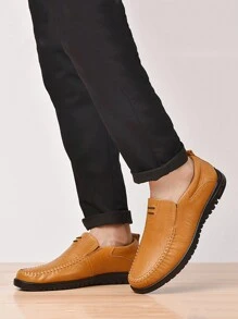 Zapatos casuales de hombre de piel sintética con suela de goma, puntera redonda, cordones, estilo elegante y sencillo, adecuados para deportes, ocio, montañismo, vacaciones, primavera, verano, otoño e invierno, disponibles en negro, marrón claro, marrón oscuro y tallas grandes - Marrón - Ver 5