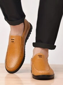 Zapatos casuales de hombre de piel sintética con suela de goma, puntera redonda, cordones, estilo elegante y sencillo, adecuados para deportes, ocio, montañismo, vacaciones, primavera, verano, otoño e invierno, disponibles en negro, marrón claro, marrón oscuro y tallas grandes - Marrón - Ver 3