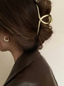 1 pezzo Fermaglio per capelli in lega di colore elegante e minimalista, adatto per acconciature quotidiane, lavaggio del viso, uscite, San Valentino. Fermaglio per capelli, morsetto per capelli, accessorio per capelli autunnale e invernale per donna, adatto per vacanze e regali di San Valentino