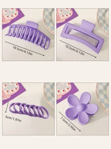 1 Bộ Băng đô Spa và Vòng đeo tay, Băng đô chăm sóc da để rửa mặt, Kẹp tóc cho tóc dày, Bong bóng trang điểm dạng bọt biển dễ thương, Băng đô nơ, Kẹp giữ vòng nhung lớn dạng mờ, Dòng sản phẩm Hồng/Xanh/Đen, Bộ dụng cụ tạo kiểu, Quà tặng cho bé gái, Sinh nhật, Giáng sinh, Tiệc tùng - Màu tím - Xem 3