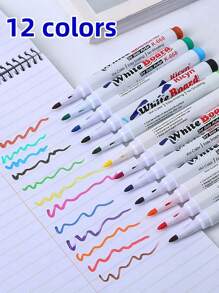 9 支（8 支笔 + 1 支刷子）/13 支（12 支笔 + 1 支刷子）彩色浮动笔，儿童水彩画悬浮笔，可擦白板笔，颜色款式随机，极具吸引力的创意学生马克笔，附赠免费刷子，学校用品，返校 - 多色 - 查看 4