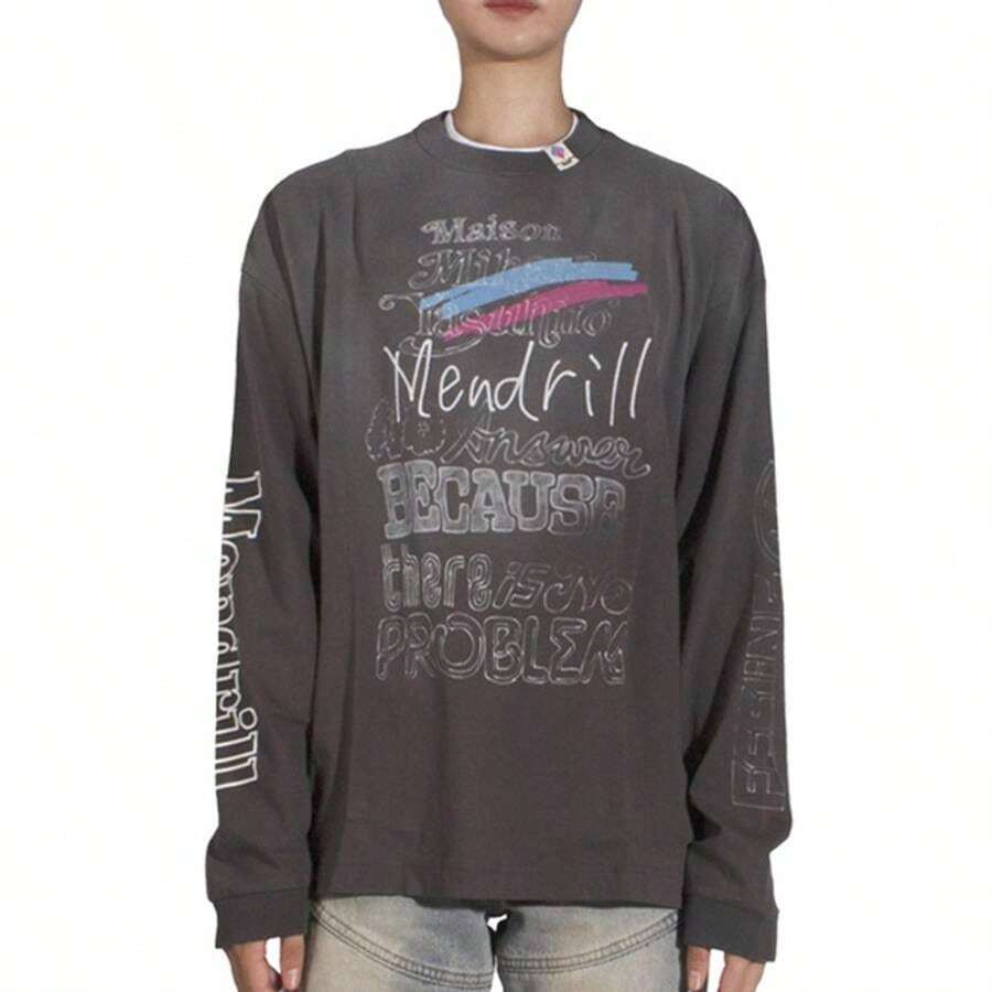 Maison Mihara Yasuhiro Scale Distressed Long Sleeve T-Shirt Black
