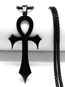 哥特式埃及安卡十字架生命之钥吊坠项链，不锈钢金/银宗教护身符项链 - 項鍊 - 查看 15