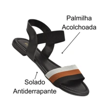 Rasteirinha Casual Elastico Baixa Casual Calce Facil Macia