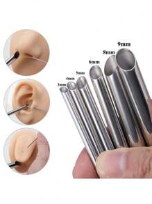 AVYRING 1pc Needles Receiving Tube Body Jewelry Holding Piercing Tool Stainless Steel Piercing Receiving Tube Accepts Tools Kit 3-9mm