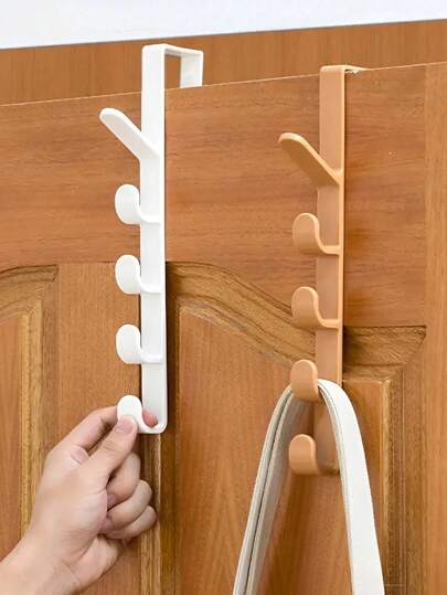 2 件卧室门衣架，衣服挂架，门上塑料家居收纳，整理挂钩，包袋挂架，春季，简约，夏季上衣