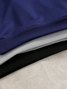 3pcs Letter Print Hooded Sweatshirt Set, Pullover - Multicolor - View 5