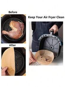 200PCS Air Fryer Disposable Paper Liners, 6.3In Round Air Fryer Pa - 中國 - 查看 4