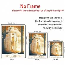 1 件复古旅行海报在世界中心，黑暗森林或坦克塔，电影，墙壁艺术，帆布画，北欧海报，客厅装饰，秋季装饰，乡村油画无框 - 多色 - 查看 2