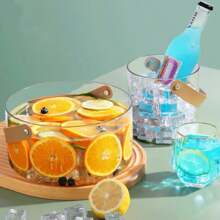 Acrylic Ice Bucket With Handle Round 13 X 13cm, 1200ml, 21.5x10.5cm,2200ML - 無色 - 查看 4