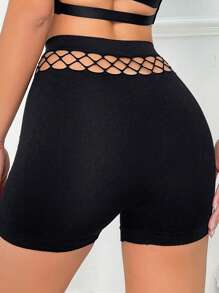 Shorts de mujer, bragas sin costuras, boxers de encaje suaves y elásticos - Negro - Ver 3